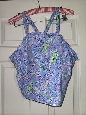 Lavender Tropical Print Tank Top Letitia blue perri NWOT sports bra tank